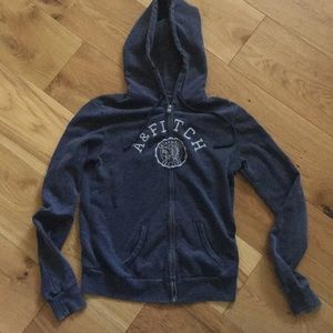 gray Abercrombie & Fitch sweatshirt with zipper